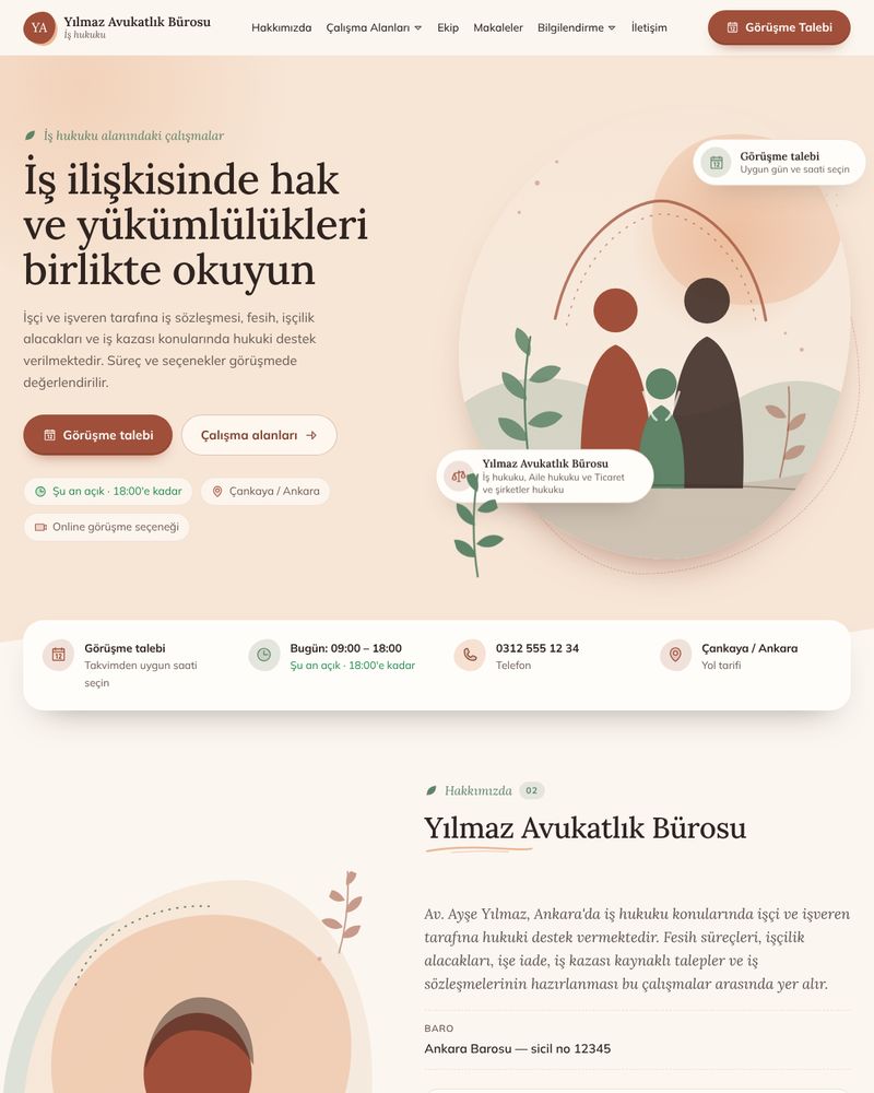 Yuva teması ana sayfa görünümü