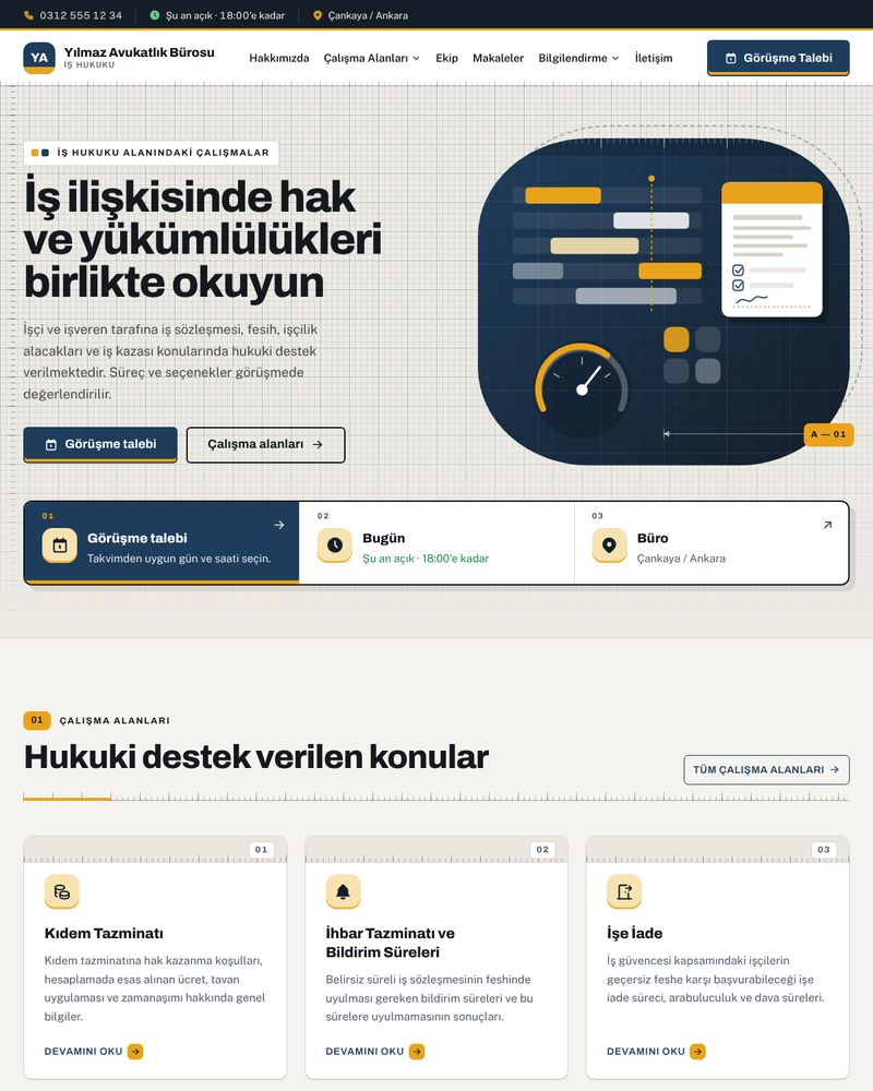 Vardiya teması ana sayfa görünümü